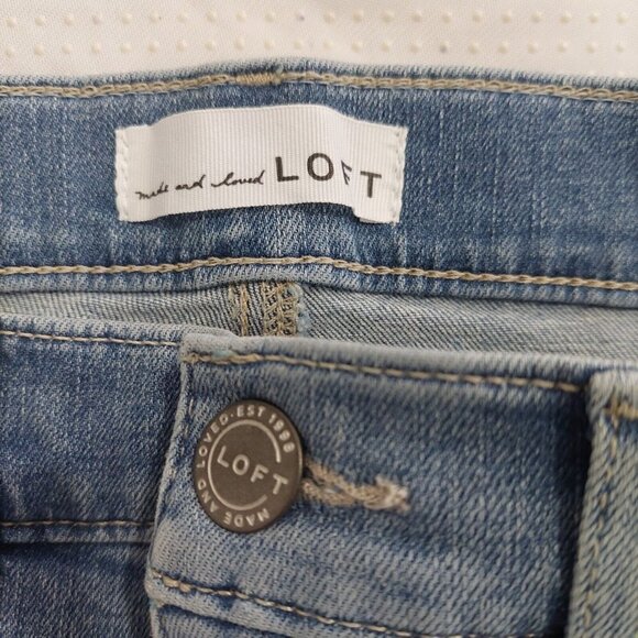 LOFT Modern Skinny Crop Women's 10P Light Wash Blue Stretch Denim Jeans Hi Rise - Picture 10 of 10